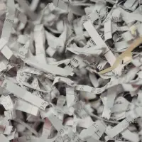 Close-up view of shredded paper documents after secure document destruction